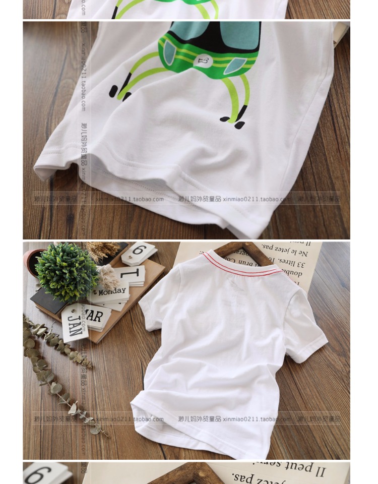Áo thun cotton ngắn tay cho bé trai XDT417 Mùa hè 2018 ngắn tay cho bé trai Áo thun nửa tay Hàn Quốc áo phông sành điệu cho bé trai