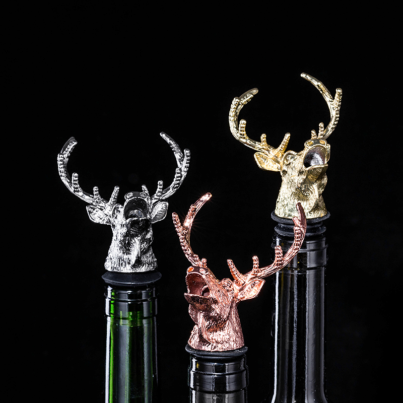 Bar KTV bar KTV bar Deer Head Cork Stainless Steel Wine Mouth Flower Style Wine Stopper Pour Wine Stopper Pour Wine Mouth