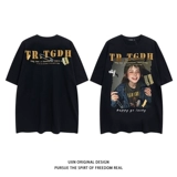 Оригинальная ретро парная одежда для отдыха для влюбленных, футболка, в американском стиле, короткий рукав