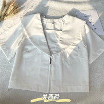 JK uniform womens white unbuttoned top Kansai lapel spot genuine shirt basic sailor suit short-sleeved Kanto long-sleeved
