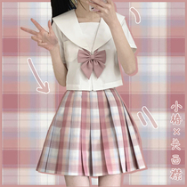 jk uniform set Full set of genuine Japanese school uniforms Summer college style short-sleeved shirt sailor suit grid skirt pleated skirt