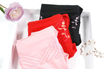 The new lace waist edge cotton mid-waist boxer underwear sweat-absorbing breathable lady mother big version of pants