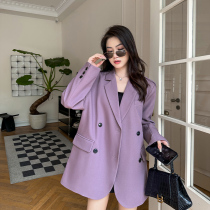 Purple Suit Jacket Woman 2024 new oversize jacket Career Clothing Temperament Goddess Fan High-end Little West Suit