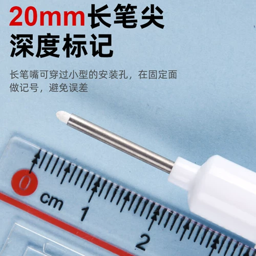 Jin Wan Wan Белый маркер с длинным ртом Длинный рот Водонепроницаемый и маслостойкий Не выцветает Камень на деревообрабатывающем участке Черная ручка Удлиненная головка Маркировка специального назначения Глубокие отверстия для рисования линий на керамической плитке Специальная ручка для маркировки с тонкой головкой