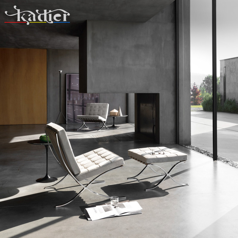 Italian Style Light Lavish Sofa Chair Barcelona Chair Genuine Leather Chair Living Room Casual Designer Small Family's Office