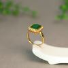 Natural grade A jadeite safe square ring
