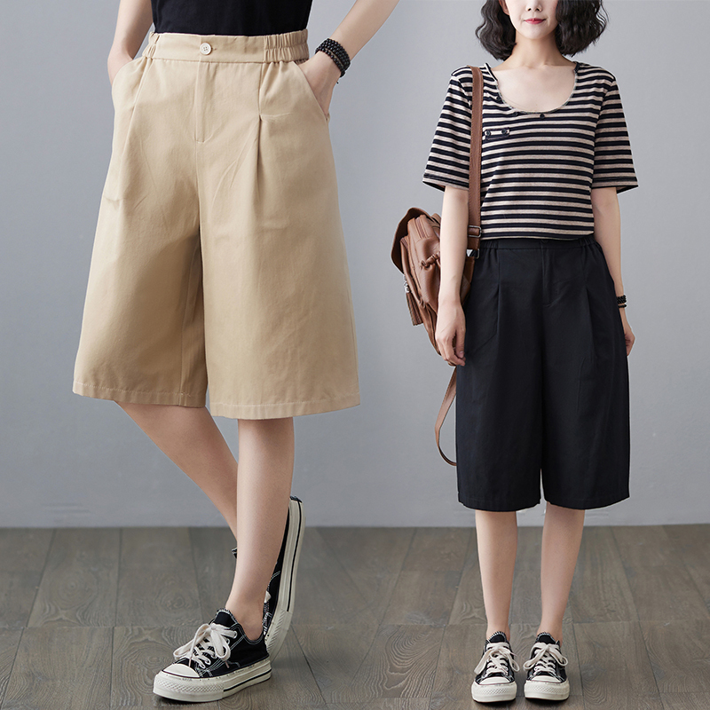 2026 Summer New Style Plus Size Loose Casual Straight Shorts for Women, Thin High-Waisted Slimming Wide-Leg Pants 2026 Summer New Style Plus Size Loose Casual Straight Shorts for Women, Thin High-Waisted Slimming Wide-Leg Pants