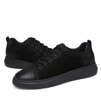 2024 spring large size 45 mens small black shoes 46 casual leather shoes small size 36 genuine leather 37 lace-up sneakers mens shoes