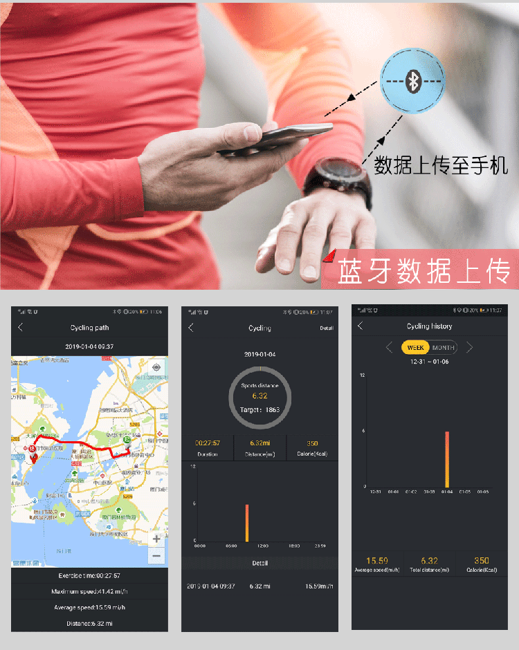 Leo núi ngoài trời chạy GPS định vị la bàn nhịp tim với tốc độ bơi người sắt ba môn phối hợp - Giao tiếp / Điều hướng / Đồng hồ ngoài trời đồng hồ thể thao nam