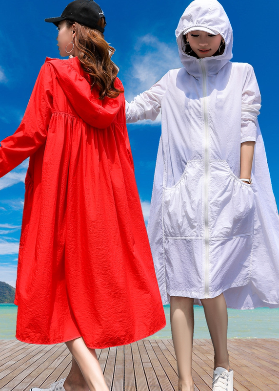 European Style New Sun Protection Clothing for Women, Long Over-The-Knee Outdoor Ultra-Thin Loose Large Size Versatile Cardigan Breathable Windbreaker Summer Wear European Style New Sun Protection Clothing for Women, Long Over-The-Knee Outdoor Ultra-Thin Loose Large Size Versatile Cardigan Breathable Windbreaker Summer Wear