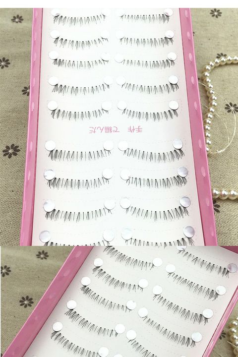 New Moon Princess Lông mi giả tự nhiên Slim dài Trang điểm khỏa thân Lông nhỏ Cỏ 10 cặp - Lông mi giả mi giả