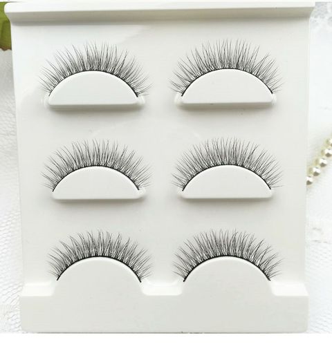 Lông mi giả 3D tự nhiên trang điểm nude thật khuôn mặt mềm mại của sinh viên mới làm quen với lông mi Nhật Bản - Lông mi giả keo dán mí