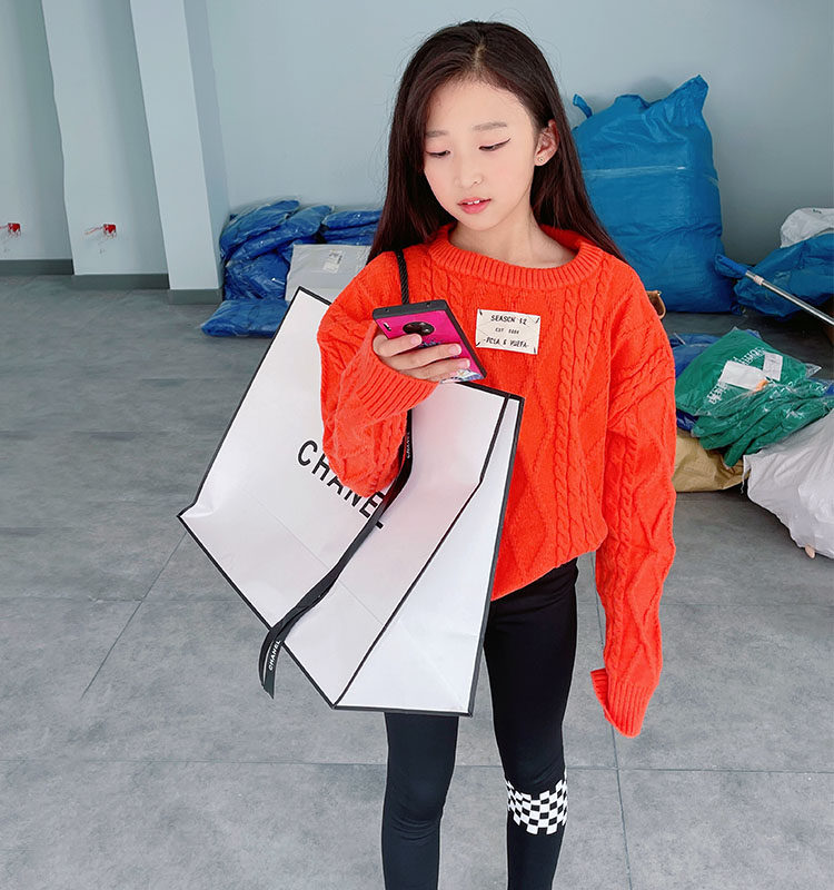 Girls' autumn clothes new Korean style pullover loose sweater 2021 Western style all-match pullover sweater candy color tide