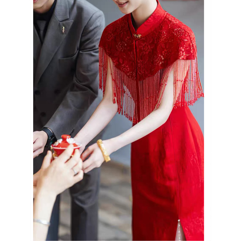 New Chinese-Style Toast Dress for the Bride, High-End Light Luxury Niche Modified Cheongsam, Engagement Dress, Morning Gown, Slimming for Petite Figures