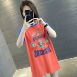 Платье, длинное платье-футболка, хлопковая юбка, длина миди, подходит для подростков