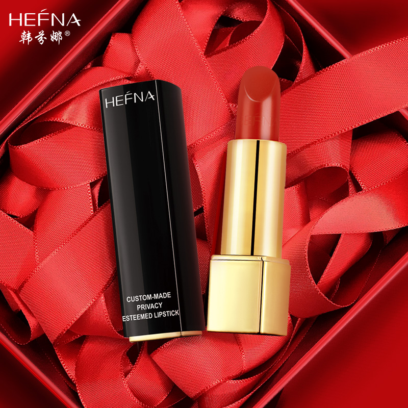 (Special Cabinet Identical) HEFNA Han Finna Private order revered lipstick lipstick with red silk slip lock color not easy to fall color