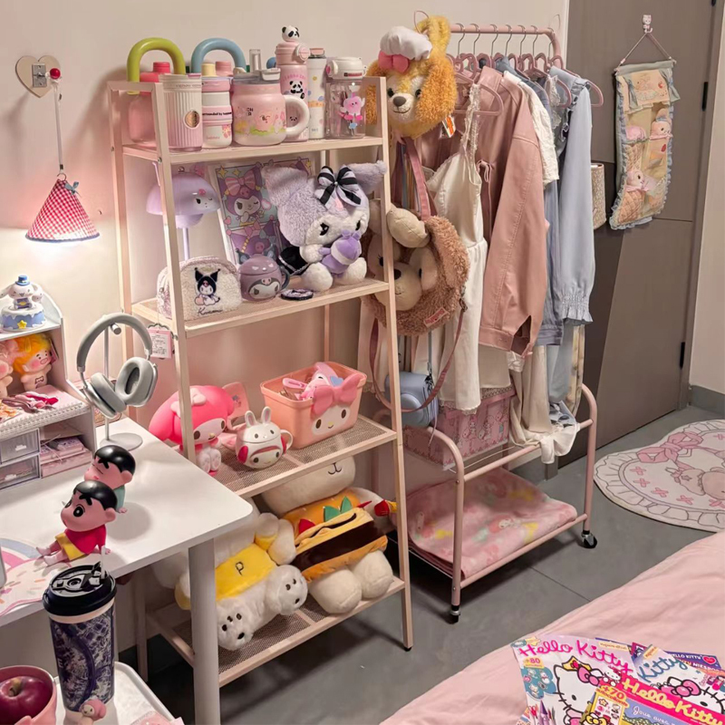 Trapezoidal Storage Rack Suitable for Living Room, Home Use, Bedroom Storage Rack, Floor-Standing Multi-Layer Storage Shelf, Model Display Rack