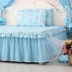 Qiao Sống Độc giường váy ren màu xanh công chúa phong cách bông bedspread bông trượt vườn hoa theo chủ đề - Váy Petti