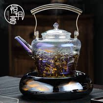 Electric ceramic stove Japanese-style shell-fired glass tea maker Household heat-resistant high-temperature automatic tea making kettle tea making set