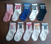 Special Korean pure cotton number letter tube sports socks Sweat absorption deodorant non-slip non-pilling womens socks