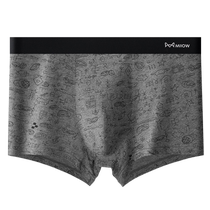 Catman underwear boys pure cotton antibacterial boxer briefs mens summer breathable boxer briefs with printed top mens underpants