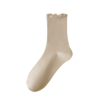 Catman socks for women 2024 new popular spring and autumn mid-calf socks fungus lace pile socks with small leather shoes and long socks