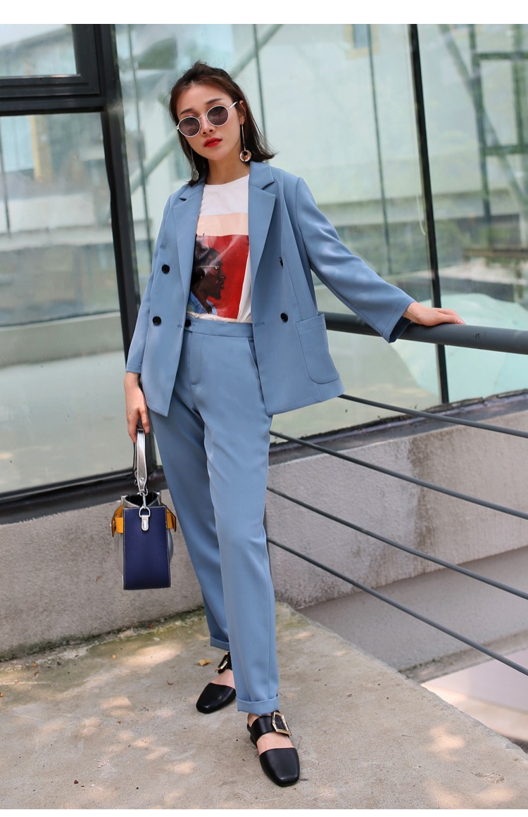 Mùa thu 2019 phiên bản Hàn Quốc mới của nước hoa nhỏ khí chất giản dị phù hợp với bộ đồ hai mảnh phù hợp với áo khoác thời trang nữ - Business Suit ao khoac nu