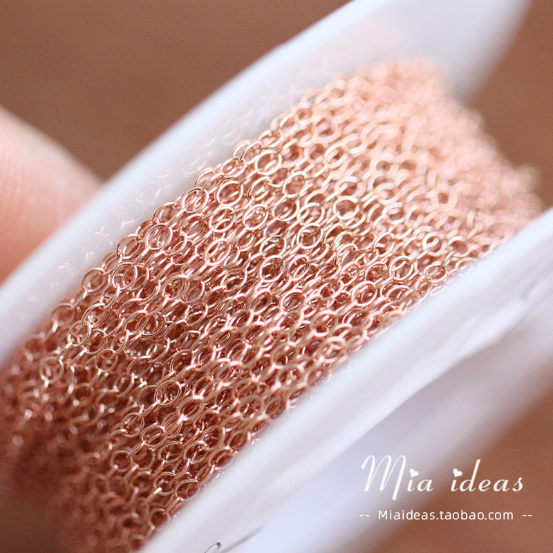 American Imports 14k Rose Bag Gold Necklace Cross Pressure Light O-Shaped Chain Hand-Wound Hand-made Necklace