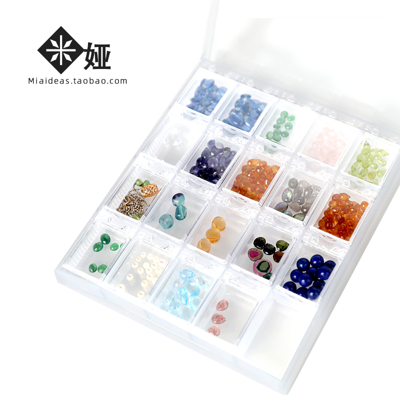 Mia recommends transparent jewelry string bead containing box 20 g detachable natural stone pearl storage ornament box