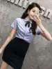 Work clothes Work clothes Formal women's suit Shirt dress Summer and autumn temperament long and short sleeves ol tooling stewardess uniform