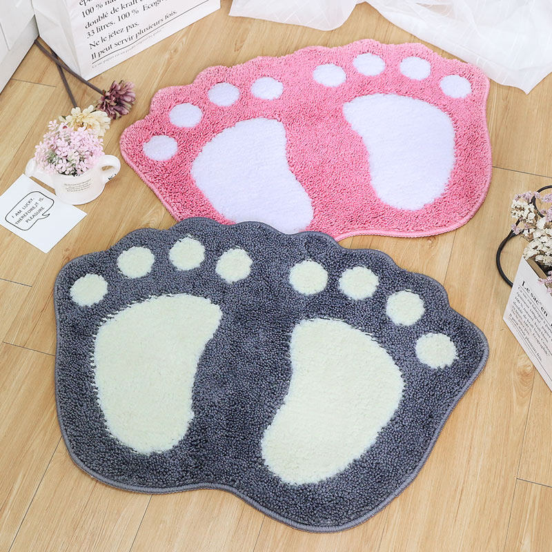 Bathroom non-slip mat entrance door thick soft foot pad powder room washroom kitchen cute home suction door mat