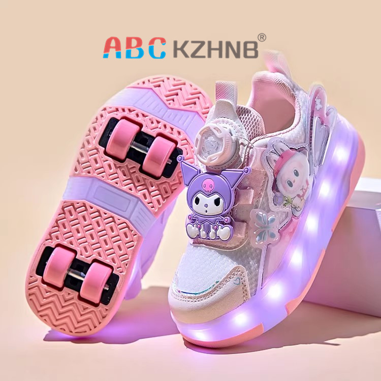 Abc Labubu Girls' Roller Shoes New Spring Children's Flashing Light Roller Skates Girls' Breathable Sneakers Abc Labubu Girls' Roller Shoes New Spring Children's Flashing Light Roller Skates Girls' Breathable Sneakers