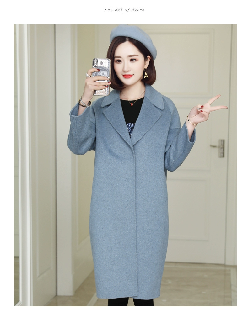 Áo khoác chống mùa xuân hè và áo len mùa thu nữ dài phiên bản Hàn Quốc 2019 áo khoác cashmere hai mặt mới phổ biến - Accentuated eo áo