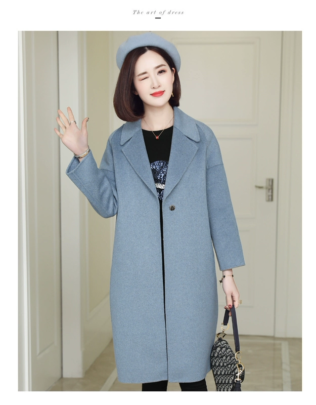 Áo khoác chống mùa xuân hè và áo len mùa thu nữ dài phiên bản Hàn Quốc 2019 áo khoác cashmere hai mặt mới phổ biến - Accentuated eo áo