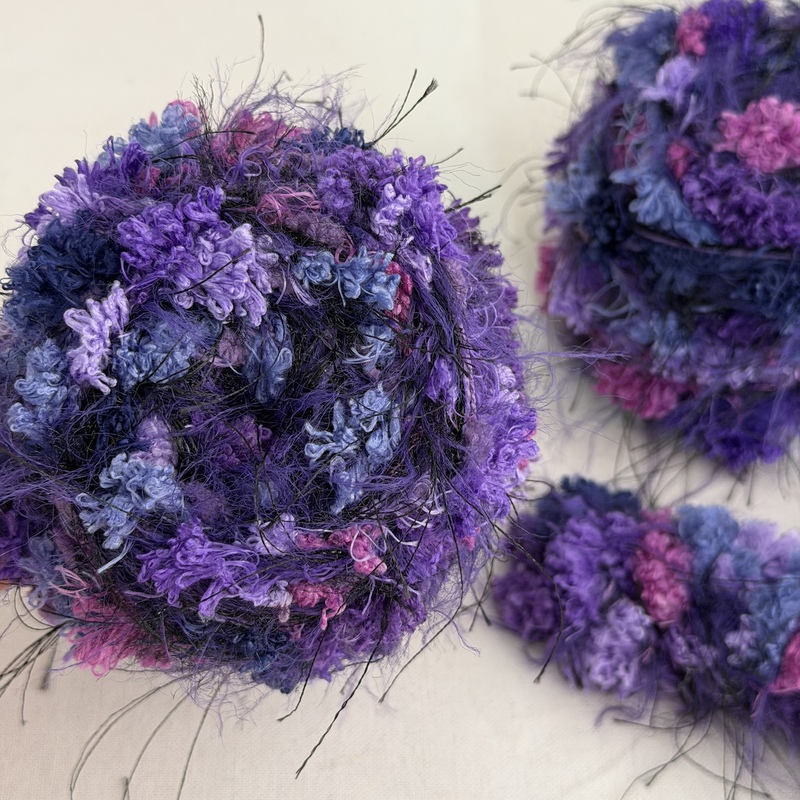 Popular Hydrangea Flower Fantasy Purple Yarn, Long-Haired Dancing Yarn, High-End Fairy Yarn, Crochet Hair Tie, Super Beautiful