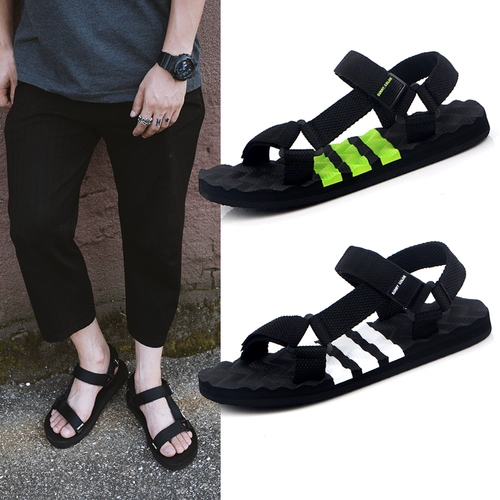 Летние сандалии, слайдеры, трендовые универсальные тапочки, нескользящая пляжная обувь для отдыха, в корейском стиле