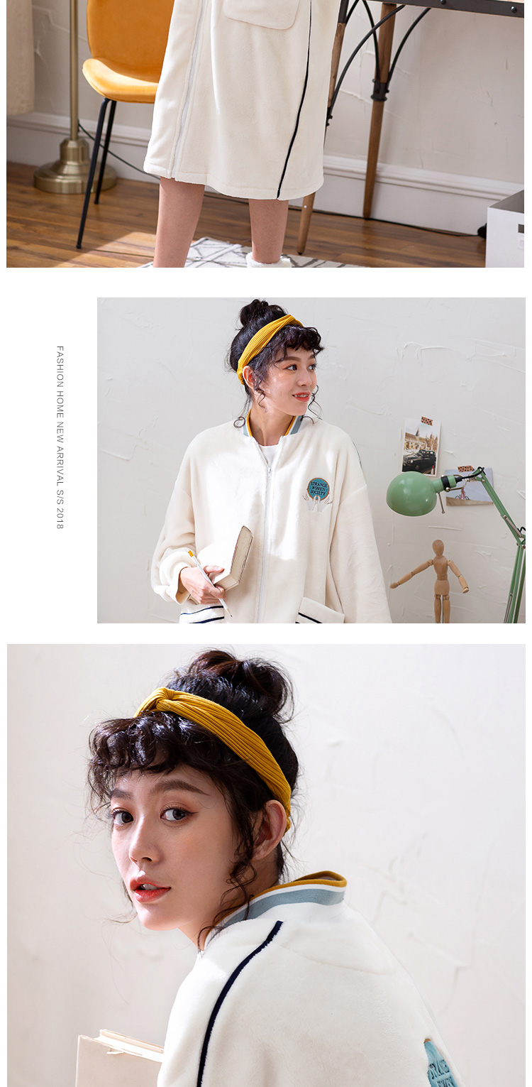 Dễ thương mùa đông vài bộ đồ ngủ san hô nhung nữ phiên bản Hàn Quốc của áo choàng dày flannel người đàn ông dịch vụ nhà áo tắm shop đồ ngủ