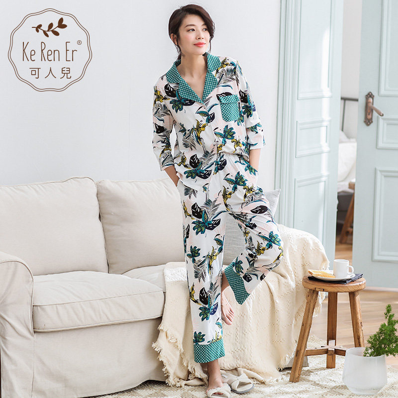 Pyjama pour femme en Coton à manches - Ref 2995310 Image 3