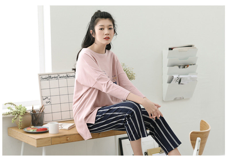 Pyjama pour femme en Coton à manches - Ref 2994606 Image 18