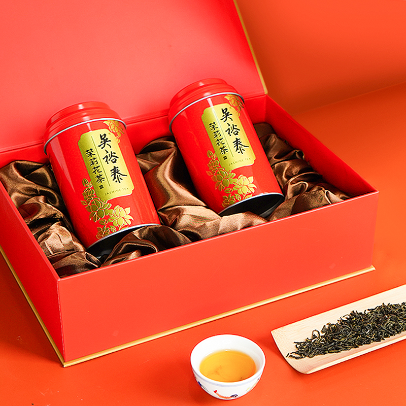 中华老字号 吴裕泰 特种茉莉花茶 国色天香 100g*2罐礼盒装*2件 多重优惠折后¥178包邮