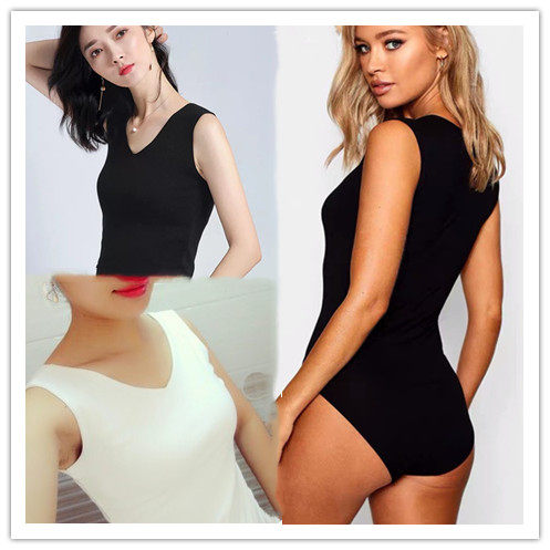 Chicken Heart Little Vest Hanging Female Spring and Summer Wear Unsleeved Nude V-collar Cotton Blade