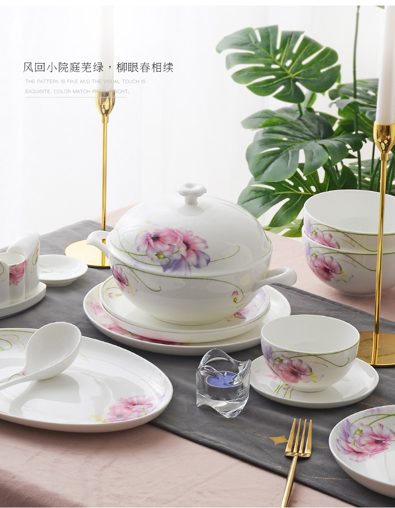 Uh guano ceramic ipads China tableware suit dishes suit household glair dishes suit pretty in pink