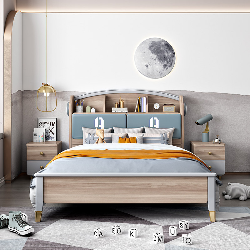 Children's bed Boys Single beds Children's room Home Furniture Teenagers Beds Nordic Light Luxury Modern Bed Minima Boy Bed