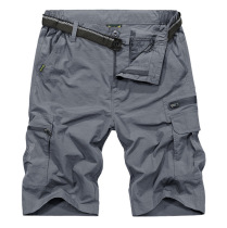  Summer beach shorts mens outdoor sports casual cool quick-drying breathable mid-pants multi-pocket tooling five-point pants