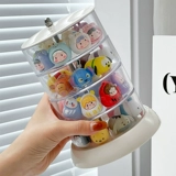 Крутящаяся многослойная коробка для хранения, стенд, мультяшная дженга, маленькая фигурка, конструктор, деревянная коробка