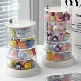 Крутящаяся многослойная коробка для хранения, стенд, мультяшная дженга, маленькая фигурка, конструктор, деревянная коробка