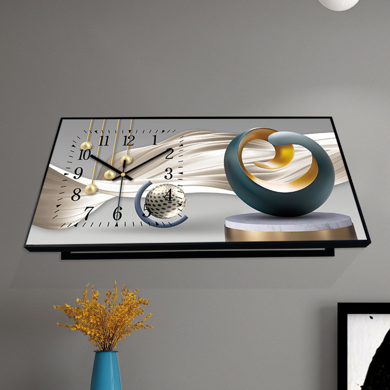 Light luxury watch box decorated with watch living room watch clock-free hydraulic switch to block Nordic creative clock