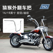 Harley Motorcycle modified Ape Handlebar Electroplated Harley universal variable diameter diameter rollover handlebar 16 18 inches