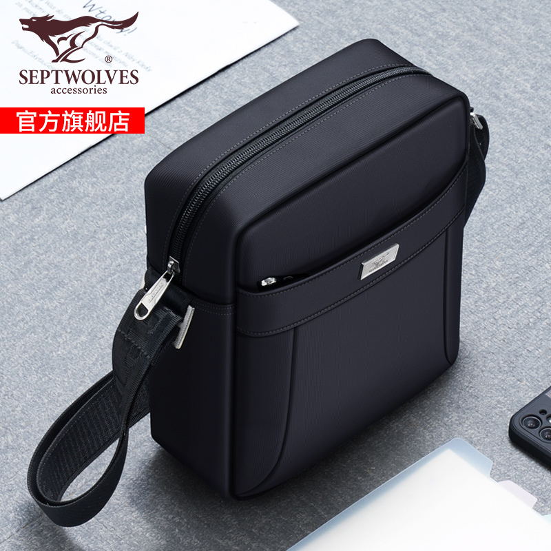 Seven Wolves Men's Bag Single Shoulder Bag Slanted Satchel Bag Oxford Cloth Casual Small Scapegoat Buns 2021 New Men Satchel Bag