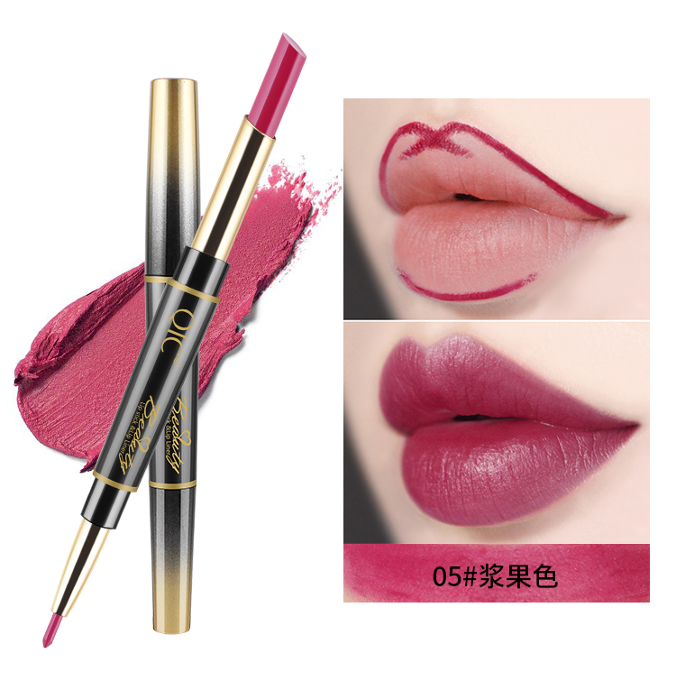 Đôi đầu son môi bút chì môi không thấm nước bền không đánh dấu cốc không dính tự động xoay môi bút chì môi son môi sinh viên - Bút chì môi / môi lót chì kẻ môi maybelline